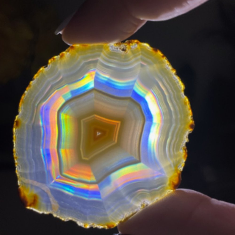 🚫SOLD🚫Natural Rainbow Iris Agate Slice - Picture 4 of 6